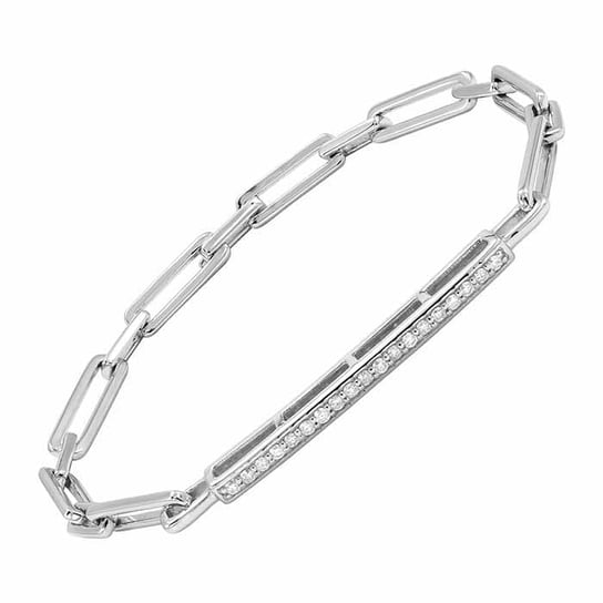 Sterling Silver Diamond Bar Chain Bracelet