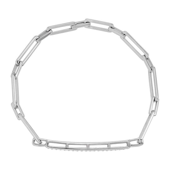 Sterling Silver Diamond Bar Chain Bracelet