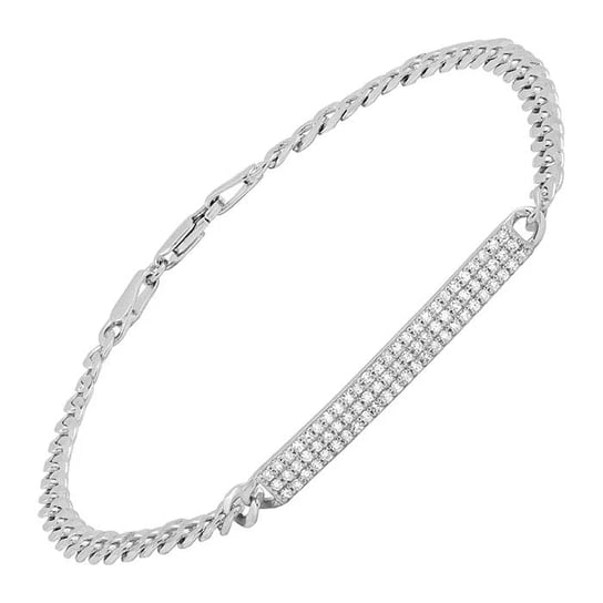 Sterling Silver Diamond Bar Link Bracelet