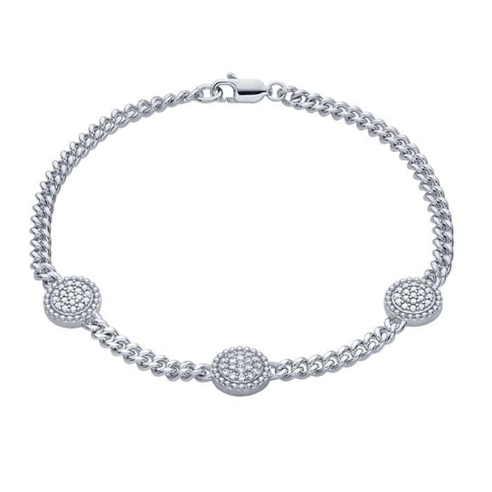Sterling Silver Diamond Curb Chain Bracelet