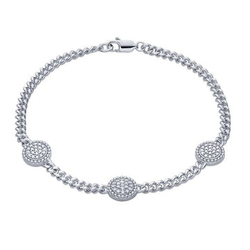 Sterling Silver Diamond Curb Chain Bracelet
