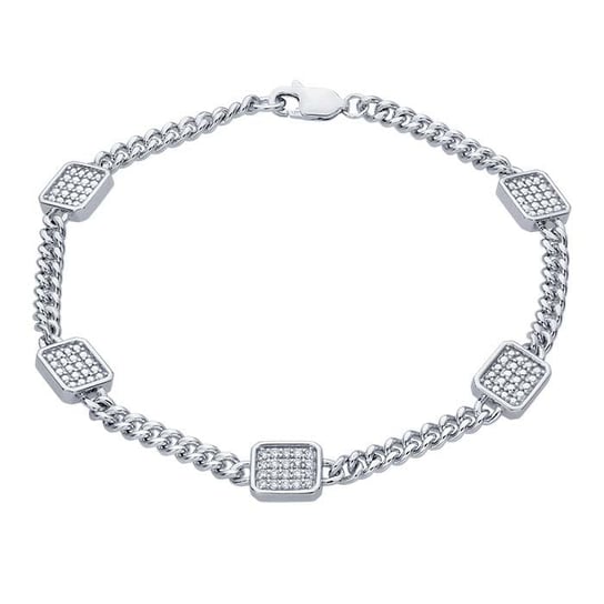 Sterling Silver Diamond Curb Chain Bracelet