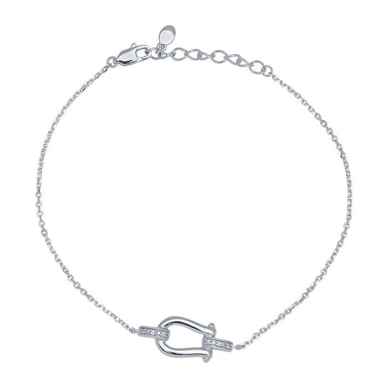 Sterling Silver Diamond-Set D-Ring Bracelet