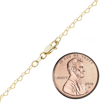 Classic Heart Bracelet in 14K Yellow Gold (1.80 mm - 3.90 mm)