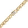 Handmade Semi-Solid Cuban Curb Bracelet with Diamonds in 14K Yellow Gold