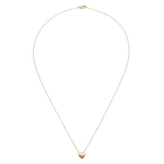 10K Yellow Gold Diamond-Set Small Heart Necklace