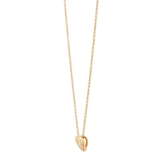 10K Yellow Gold Diamond-Set Small Heart Necklace