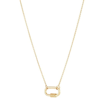 14K Yellow Gold Carabiner Necklace