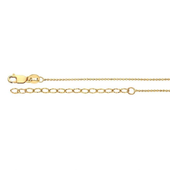 14K Yellow Gold Diamond-Set Bead Chain Necklace