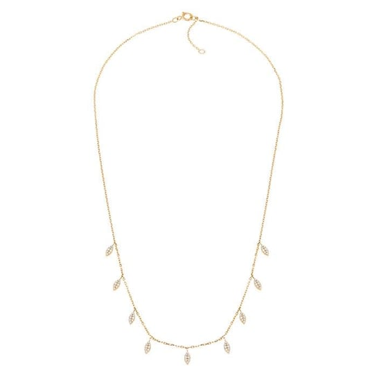 14K Yellow Gold CZ-Set Dangle Necklace