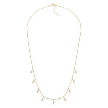 14K Yellow Gold CZ-Set Dangle Necklace