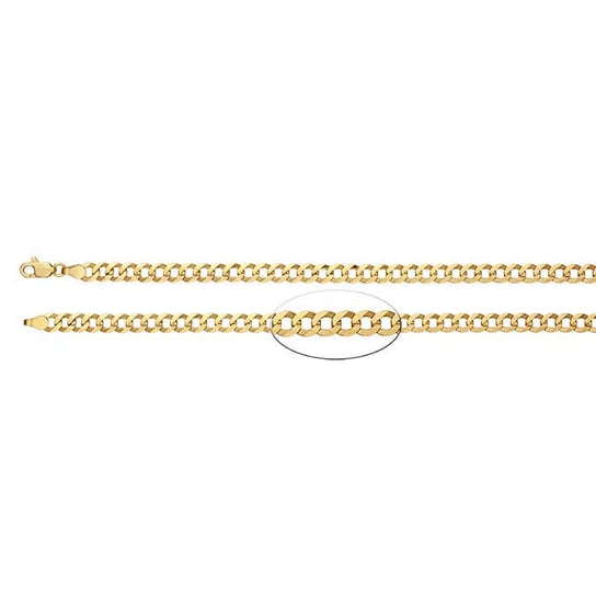 14K Yellow Gold 4.7mm x 22 inch Diamond-Cut Curb Chain