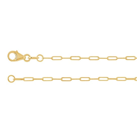 14K Yellow Gold 1.5mm Oval Cable Necklace with Baguette Gemstones