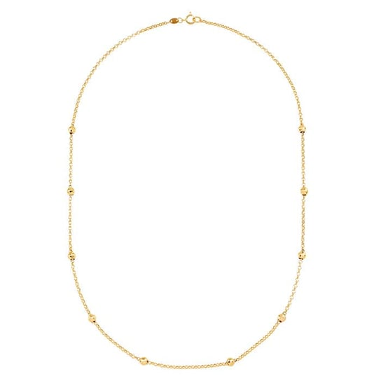 10K Yellow Gold Beaded Shimmer Chain Necklace