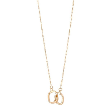 14K Yellow Gold Interlocking Ovals Necklace