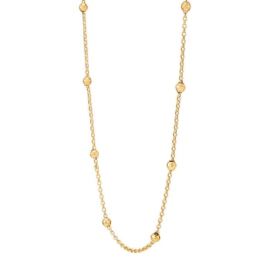 10K Yellow Gold Beaded Shimmer Chain Necklace