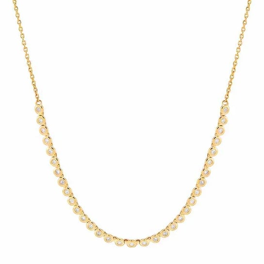14K Yellow Gold Diamond-Set Link Necklace