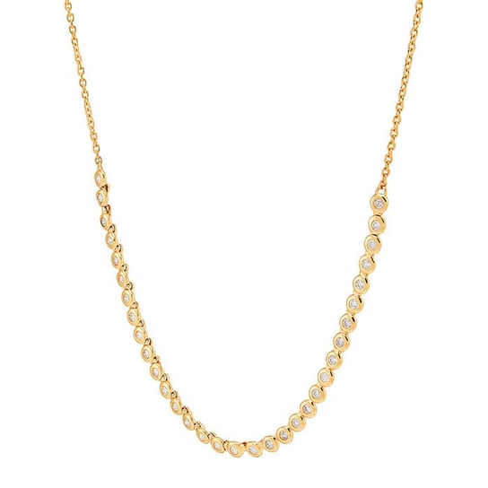 14K Yellow Gold Diamond-Set Link Necklace