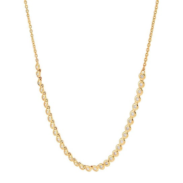 14K Yellow Gold Diamond-Set Link Necklace