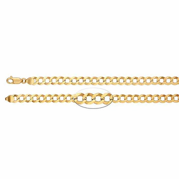 14K Yellow Gold 7mm x 22 inch Diamond-Cut Curb Chain