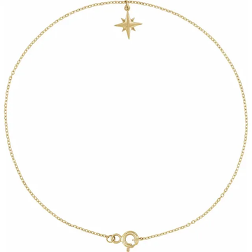 14K Yellow Gold Star 9" Anklet