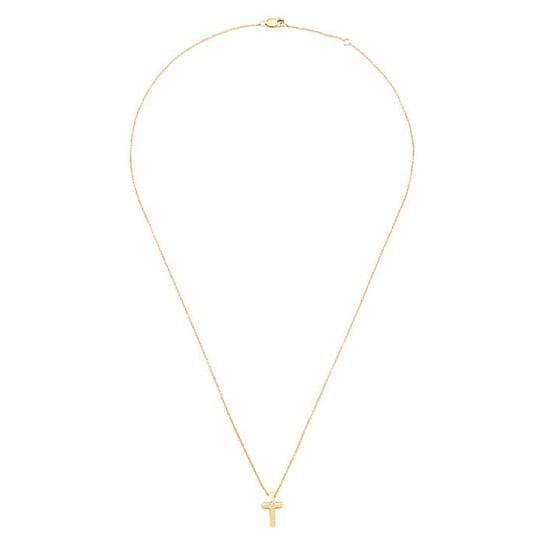 10K Yellow Gold Diamond-Set Cross Necklace