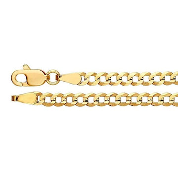 14K Yellow Gold 3.2mm x 18 inch Diamond-Cut Curb Chain