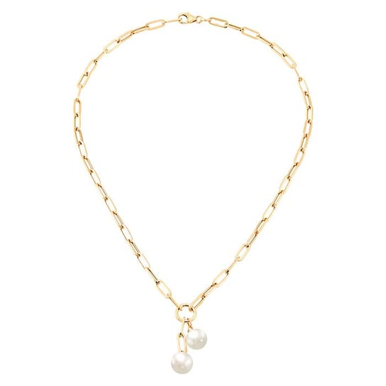 14K Yellow Gold Pearl Drop Necklace