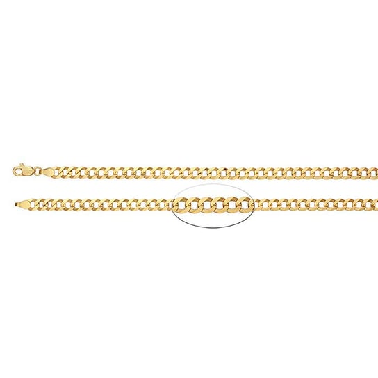 14K Yellow Gold 4.7mm x 20 inch  Diamond-Cut Curb Chain
