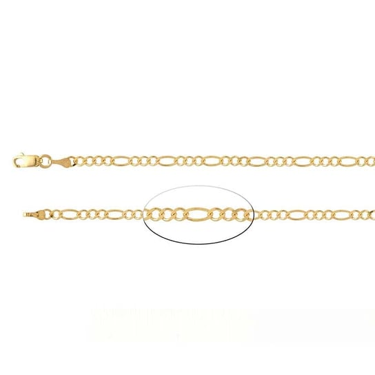 14K Yellow Gold 2.6mm Diamond-Cut Figaro Chain