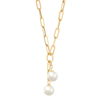 14K Yellow Gold Pearl Drop Necklace