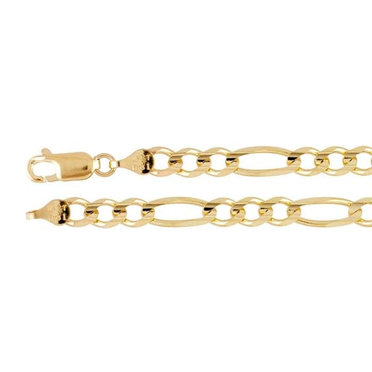 14K Yellow Gold 4.5mm x 22 inch Diamond-Cut Figaro Chain