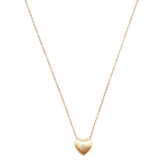10K Yellow Gold Diamond-Set Small Heart Necklace
