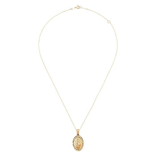 14K Yellow Gold Blessed Mother Necklace