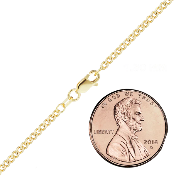 Semi-Solid Curb Bracelet in 14K Yellow Gold (1.80 mm - 7.30 mm)