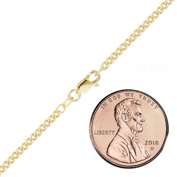 Semi-Solid Curb Bracelet in 14K Yellow Gold (1.80 mm - 7.30 mm)