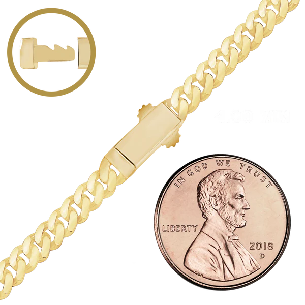 Handmade Cuban Curb Bracelet in 14K Yellow Gold (4.00 mm - 11.00 mm)