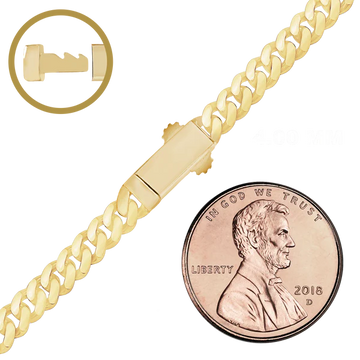 Handmade Cuban Curb Bracelet in 14K Yellow Gold (4.00 mm - 11.00 mm)